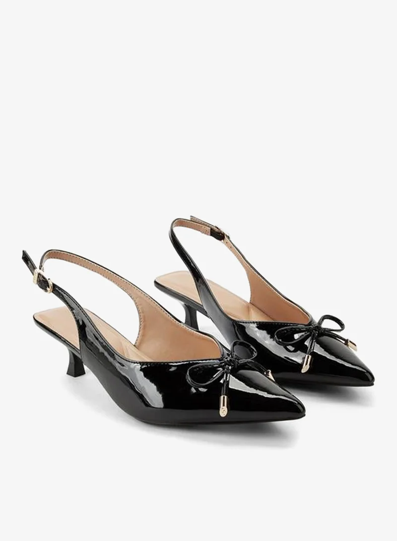 Celeste Women Bow Detail Kitten Heel Shoes