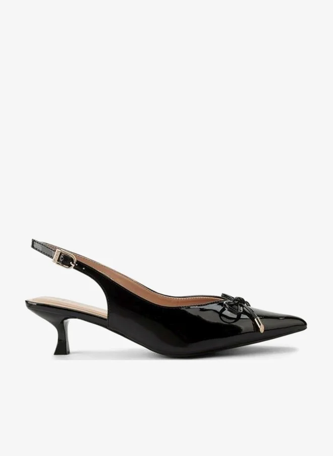 Celeste Women Bow Detail Kitten Heel Shoes