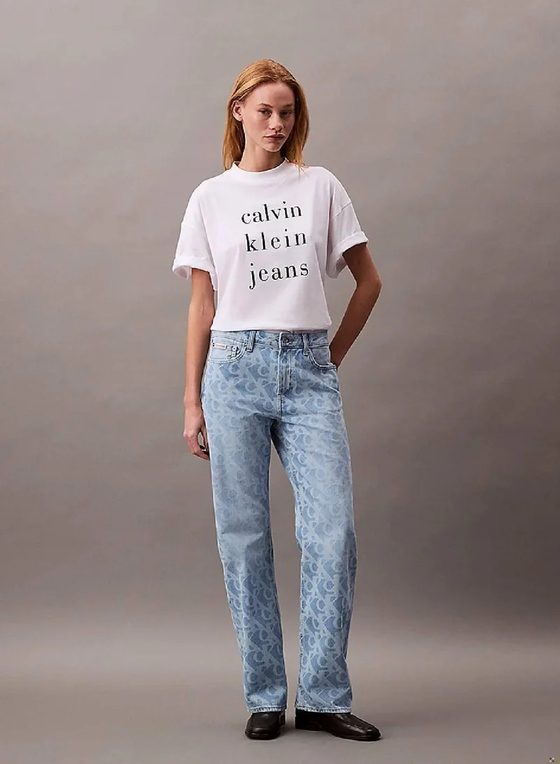 90'S Straight Logo Jeans