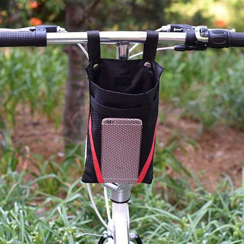woobles Bike storage bag, Bike Handlebar Bag Portable Bike Front Frame Bag Large Capacity Bike Basket Bag Handlebar Bags with Phone Holder Storage Bag for Kids Adults Bicycles - Image 5