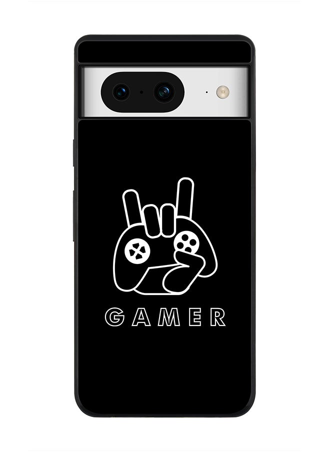 Stylizedd - Rugged Black Edge case for Google Pixel 8, Custom Slim fit Flexible Anti Drop Thin Phone Case Cover - Gamer - Image 1