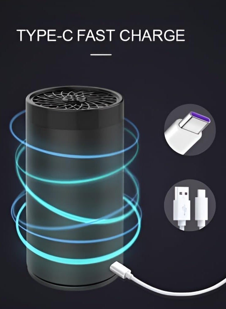 حومة مبخرة بخور للسيارة مع مكبر صوت للقرآن الكريم 2 في 1 محمولة وموزعة للروائح العربية الإلكترونية مع مكبر صوت للقرآن الكريم ومبخرة بخور USB-C قابلة لإعادة الشحن للسيارة والمكتب والمنزل وغرفة النوم أسطوانية كبيرة - Image 4