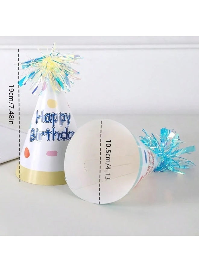 Birthday Party Decoration Paper Hats Set of 6 Colorful and Cheerful Designs Lightweight and Comfortable to Wear - Image 3