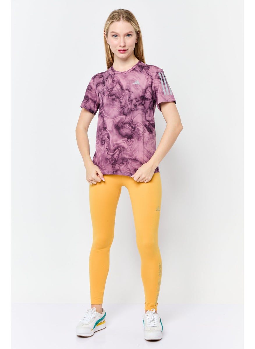 Adidas - Women Regular Fit Short Sleeve Running T-Shirts, Purple - Image 1