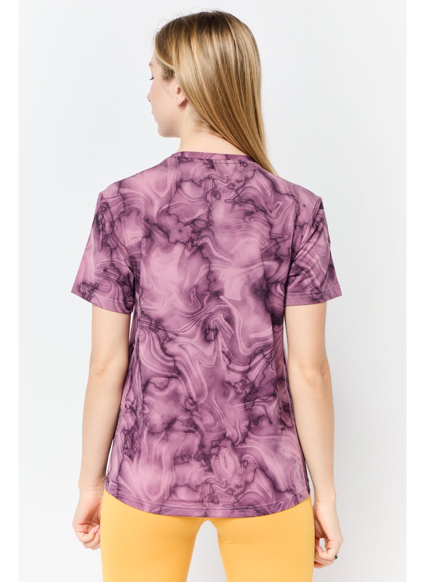 Adidas - Women Regular Fit Short Sleeve Running T-Shirts, Purple - Image 1