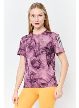 Women Regular Fit Short Sleeve Running T-Shirts, Purple