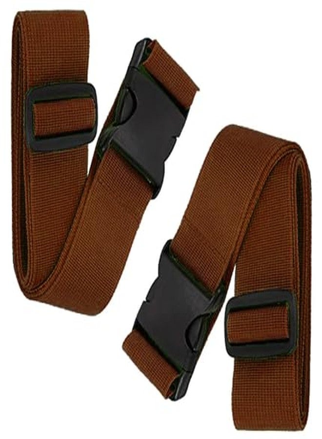 iCONY أحزمة أمتعة للحقائب، لتثبيت أغراضك، مصنوعة من مادة حزام الأمان، مقاس 2 بوصة × 6.5 قدم، مناسبة لحقائب الترولي وحقائب السفر (عبوة من 4 قطع، لون بني). - Image 4