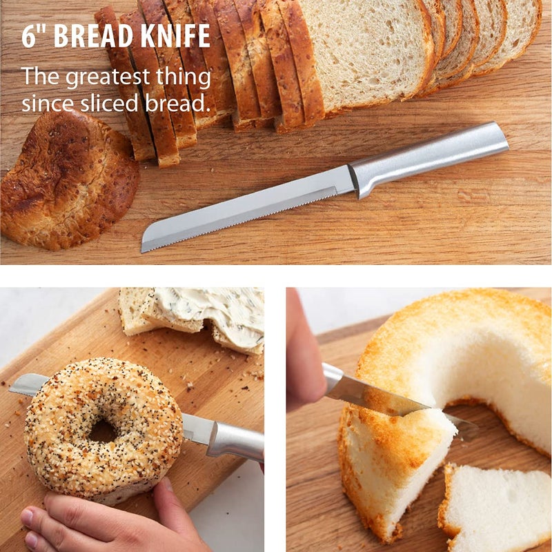 Rada Cutlery 6 inch Bread Knife, Silver Handle - Image 4