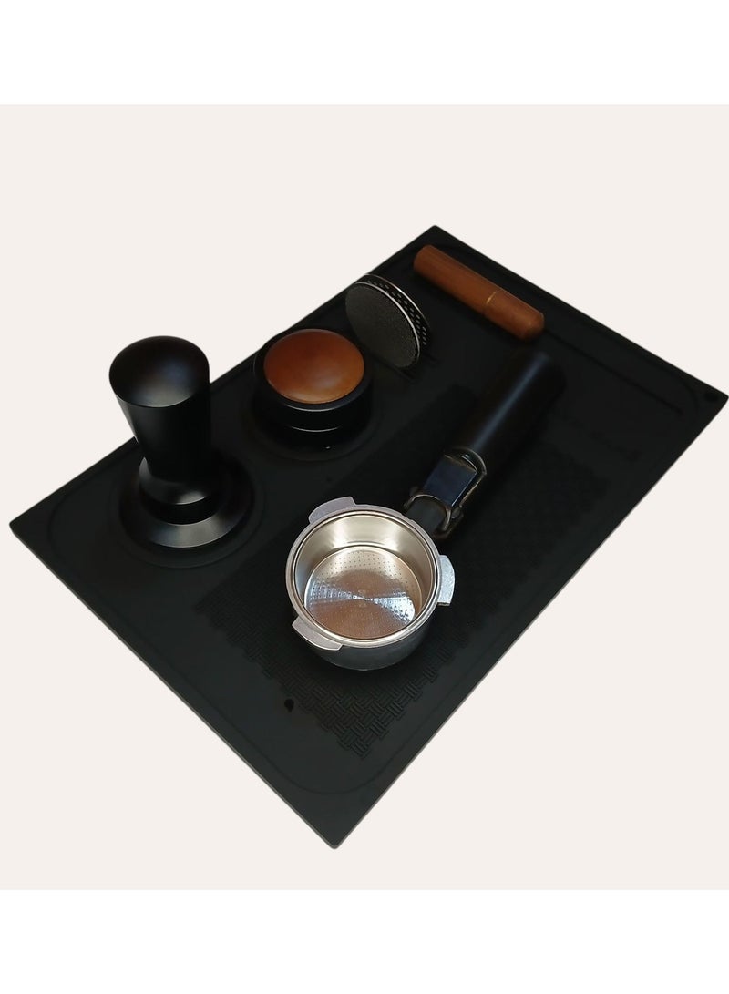 قاعدة أدوات القهوة الاحترافية (بار مات) من السيليكون عالي الجودة بمقاس 20×30 سم – لتنظيم أدوات تحضير الإسبريسو باحتراف وأناقة - Image 3