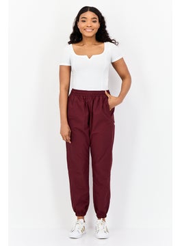 Reebok Women Sportswear Fit Drawstring Training Track Pants, Maroon  - Image 4