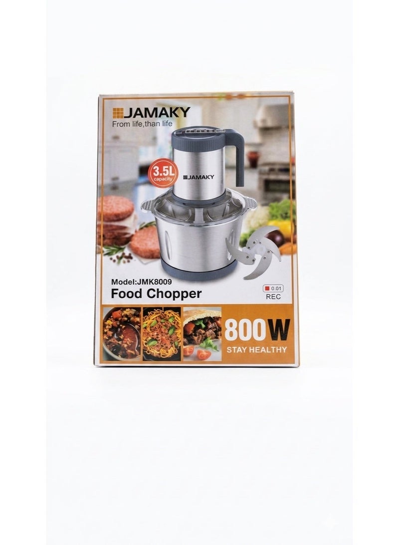 Jamaky 3.5L Stainless Steel Food Chopper 800W – Sharp Rust-Resistant Metal Blades - Image 1