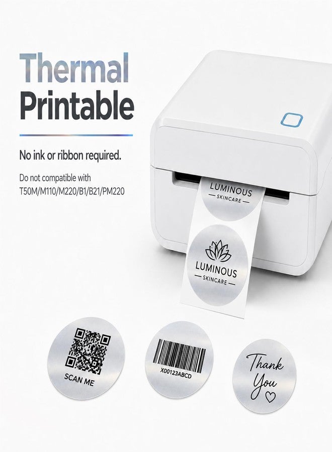 YIKIADA Metallic Silver Thermal Labels 1 × 2 Inch Vinyl Stickers 300 PCS - Image 4