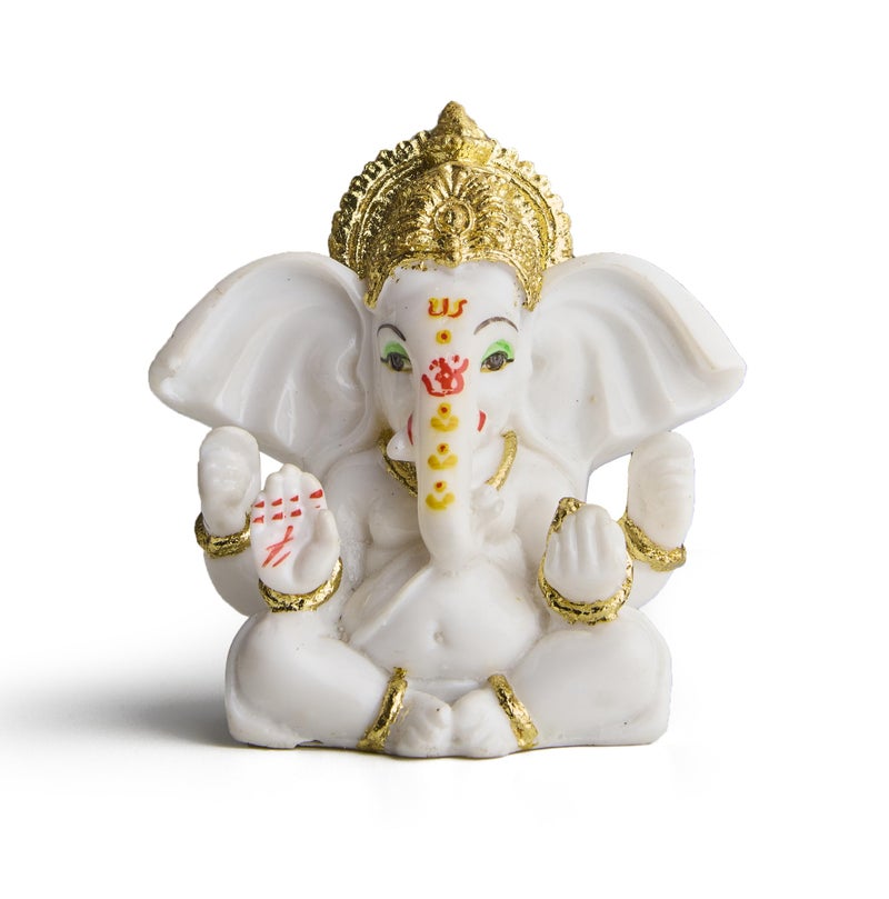 ESPLANADE Resin Ganesh Murti for Car Dashboard Ganesha Idol for Home Temple & Office Desk Décor, Ganpati Miniature Statue for Mandir (3.7" Inches) - Image 3