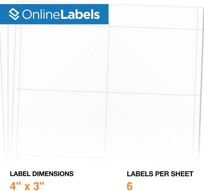 Online Labels Name Badge Inserts - 4 x 3 - Cardstock - Pack of 600, 100 Sheets - Inkjet/Laser Printer - - Image 2