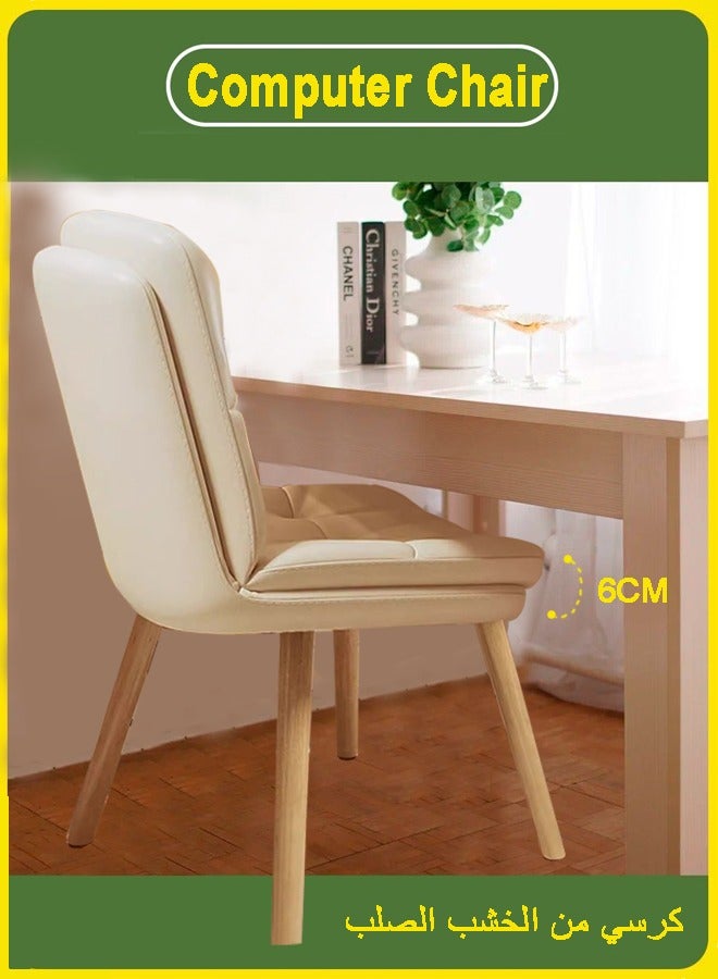 Chair Solid Wood Chair Dining Table And Chair Makeup Chair Multifunctional Dinning Chair Gaming Chair Computer Chair Ergonomic Chair Sedentary Chair Study Office Study Living Room Bedroom Wood Color - Image 1