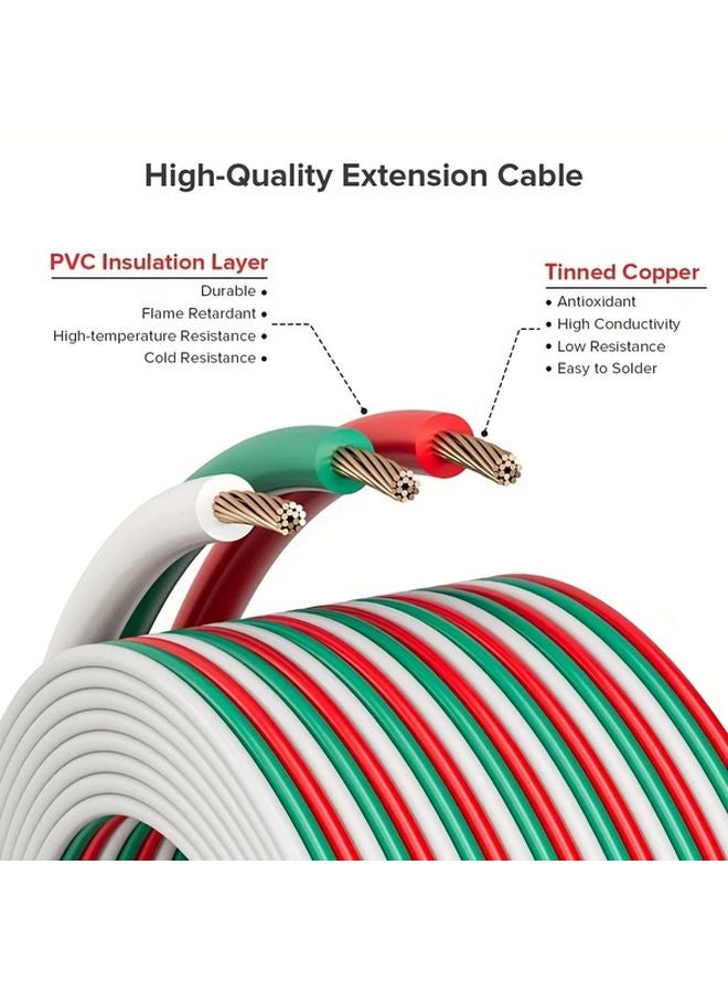 18AWG 50FT كابل تمديد ثقيل لشرائط LED RGB من نوع WS2812B WS2811 3528 5050 - Image 5