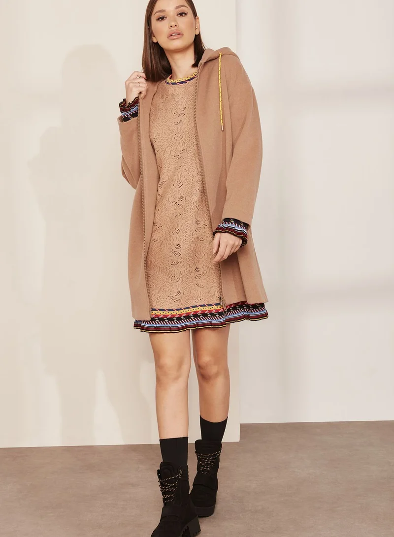 Love Moschino Contrast Trim Crochet Shift Dress