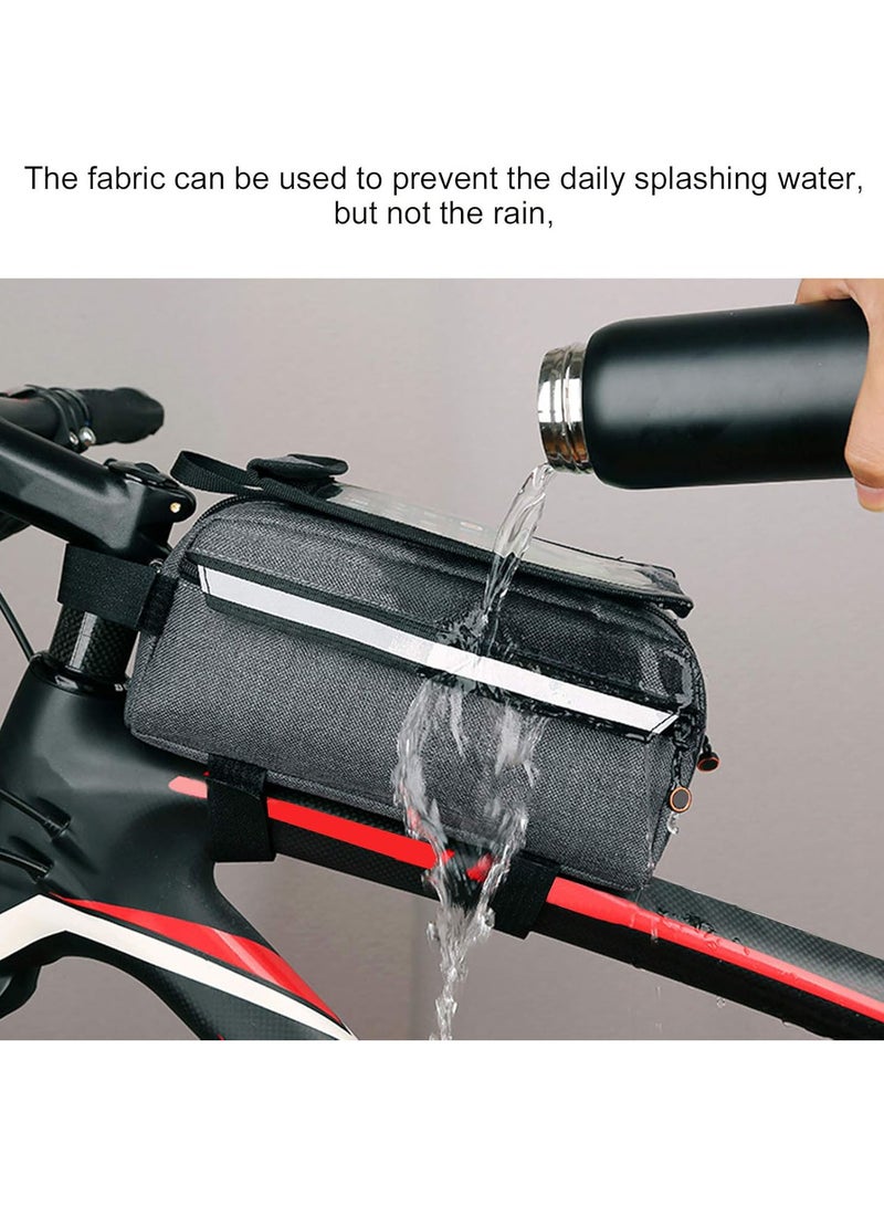 GGOOT Bike Top Tube Front Frame Bag, Multifunction Bike Phone Holder Bag Outdoor Front Beam Large Capacity Pipe Pouch Cycling - Image 3