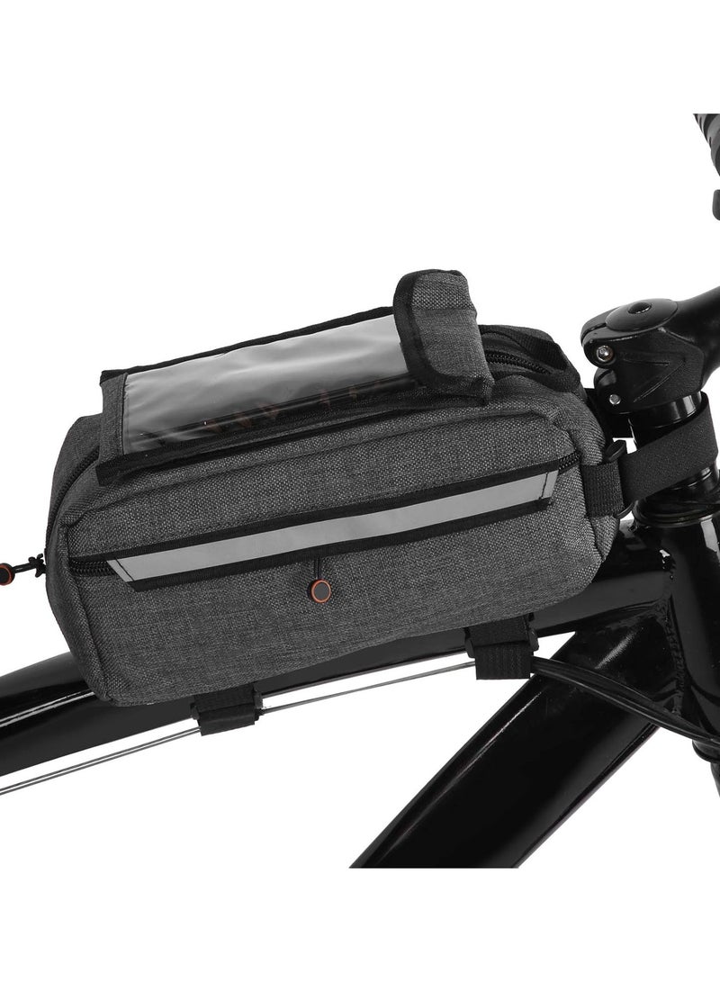 GGOOT Bike Top Tube Front Frame Bag, Multifunction Bike Phone Holder Bag Outdoor Front Beam Large Capacity Pipe Pouch Cycling - Image 1
