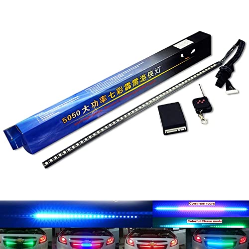 YSY 1set 23.3 inch RGB Knight Rider lights 48 5050 SMD Scanning Knight Rider Light Bar Strip W/Remote Control Turn Signal Third Brake Light M (RGB) - Image 1