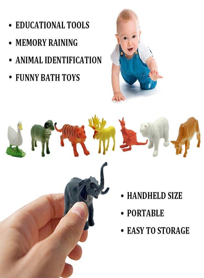 SHORO Cartoon Animal,12 Pack Mini Plastic Wild Animals Models Toys Kit, Jungle Animal Figures Set for Children Educational Toy - Image 4