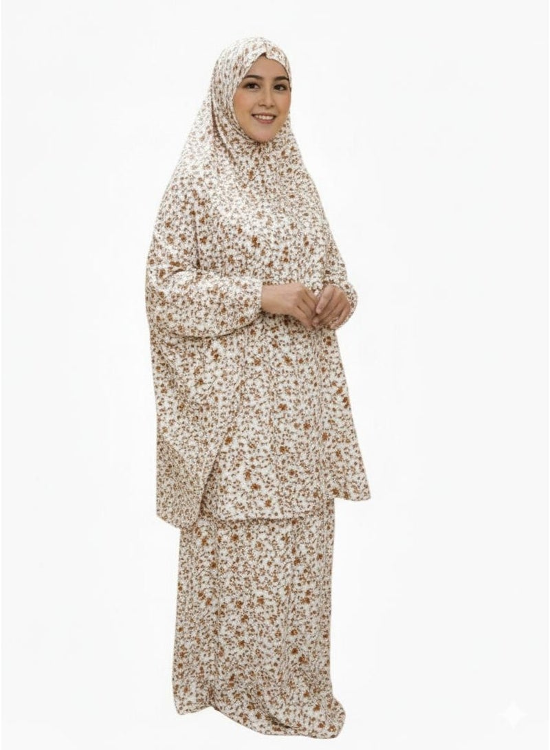 AMYAE Islamic Two-Piece Prayer Set with Sleeves for Women – Jilbab & Abaya | Ideal for Umrah and Ramadan | AMYAE Collection - Image 5