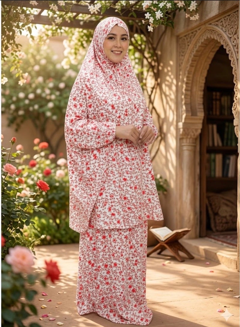 AMYAE Islamic Two-Piece Prayer Set with Sleeves for Women – Jilbab & Abaya | Ideal for Umrah and Ramadan | AMYAE Collection - Image 2