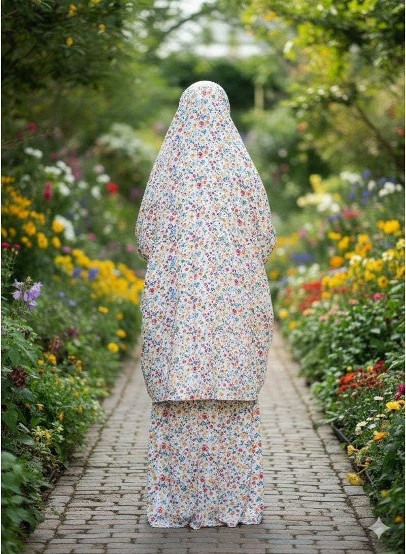 AMYAE Islamic Two-Piece Prayer Set with Sleeves for Women – Jilbab & Abaya | Ideal for Umrah and Ramadan| Random Colors & Pattern | AMYAE Collection - Image 5