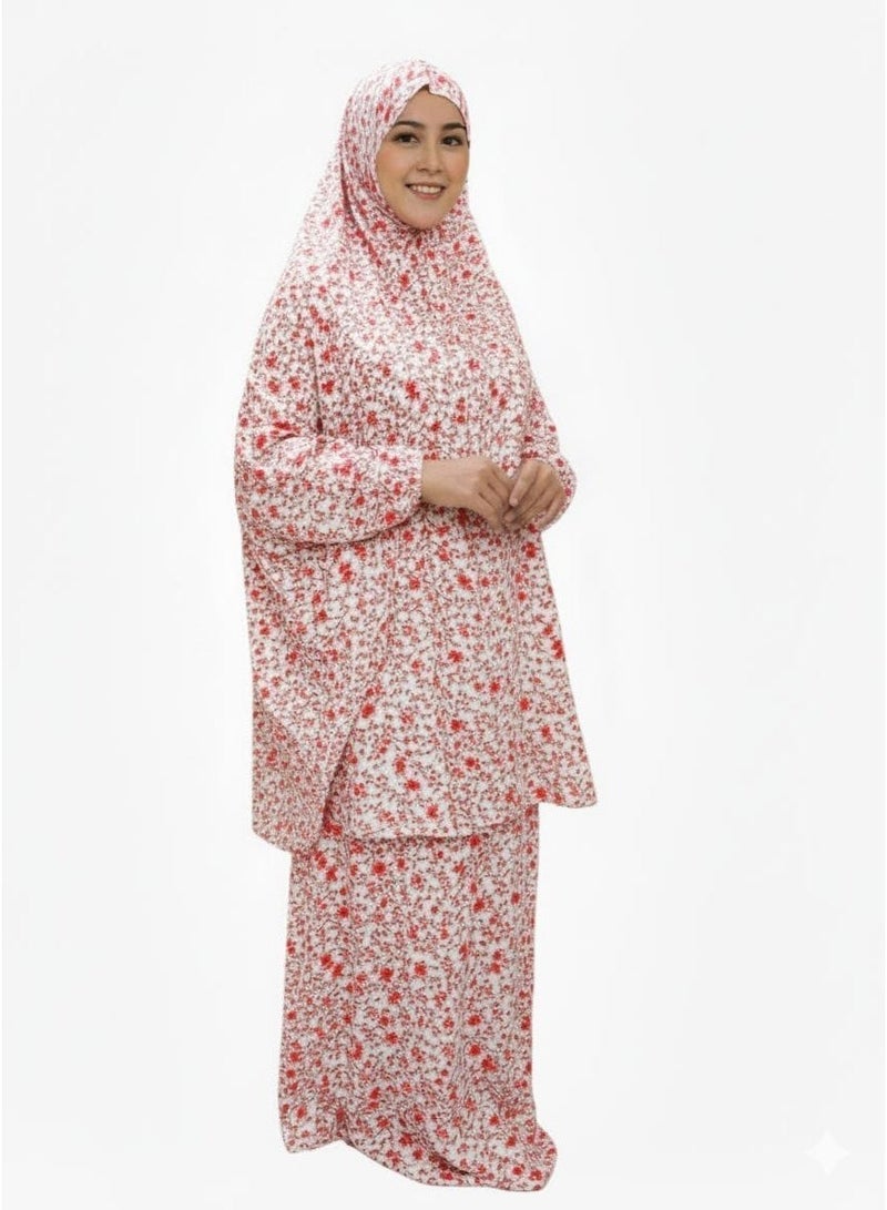 AMYAE Islamic Two-Piece Prayer Set with Sleeves for Women – Jilbab & Abaya | Ideal for Umrah and Ramadan| Random Colors & Pattern | AMYAE Collection - Image 4