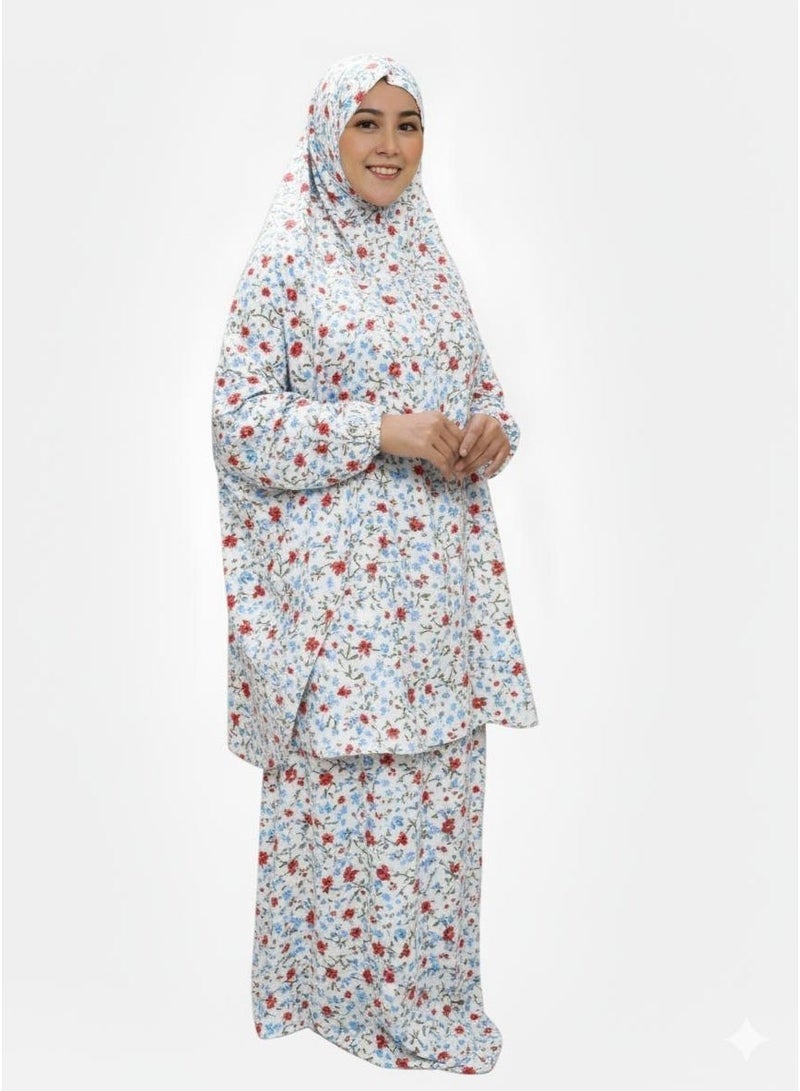 AMYAE Islamic Two-Piece Prayer Set with Sleeves for Women – Jilbab & Abaya | Ideal for Umrah and Ramadan| Random Colors & Pattern | AMYAE Collection - Image 3