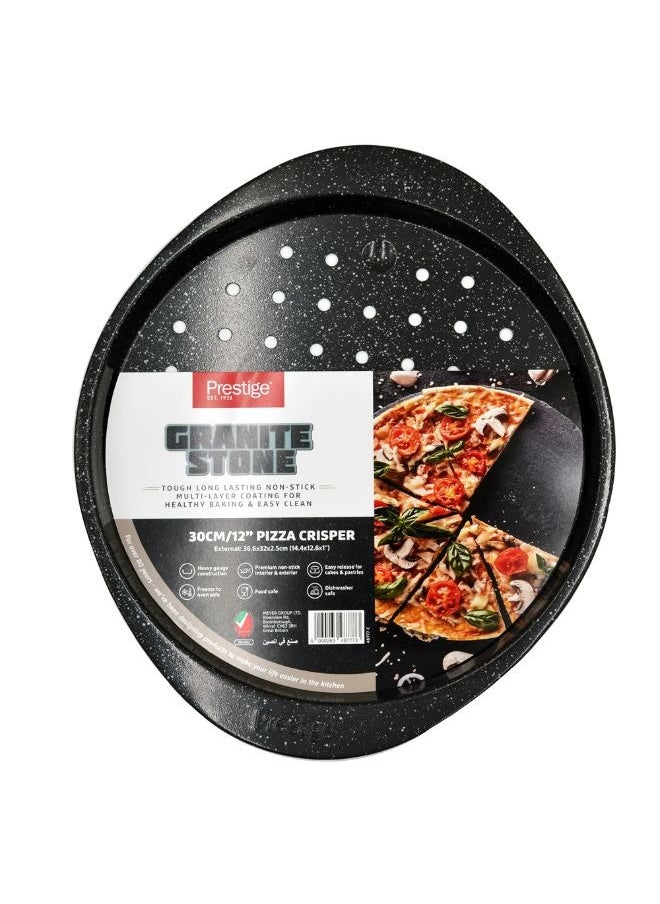Prestige Prestige Granite  12-Inch Pizza Crisper Pan with Carbon Steel Coating for Home Oven Baking | Premium Quality Non-Stick Pizza Tray PR48777  - Image 5