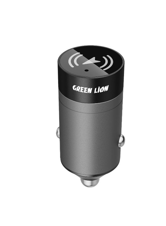 GREEN LION Tracker Dual Port Car Charger with 45 Days Standby &Heat Dissipation / Type-C , USB-A Port / PD 30W Output , QC 18W Max / Application iOS 'Find My' / Connecting Range 10m - Black - Image 2