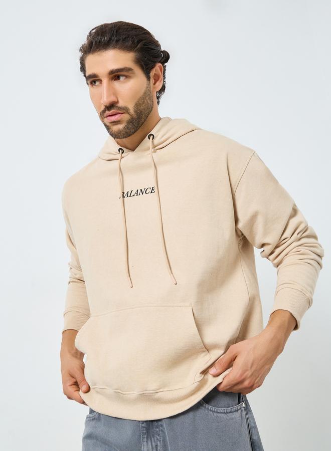 ستايلي هودي صوف بقصة مريحة بجيوب كانجارو - Image 1