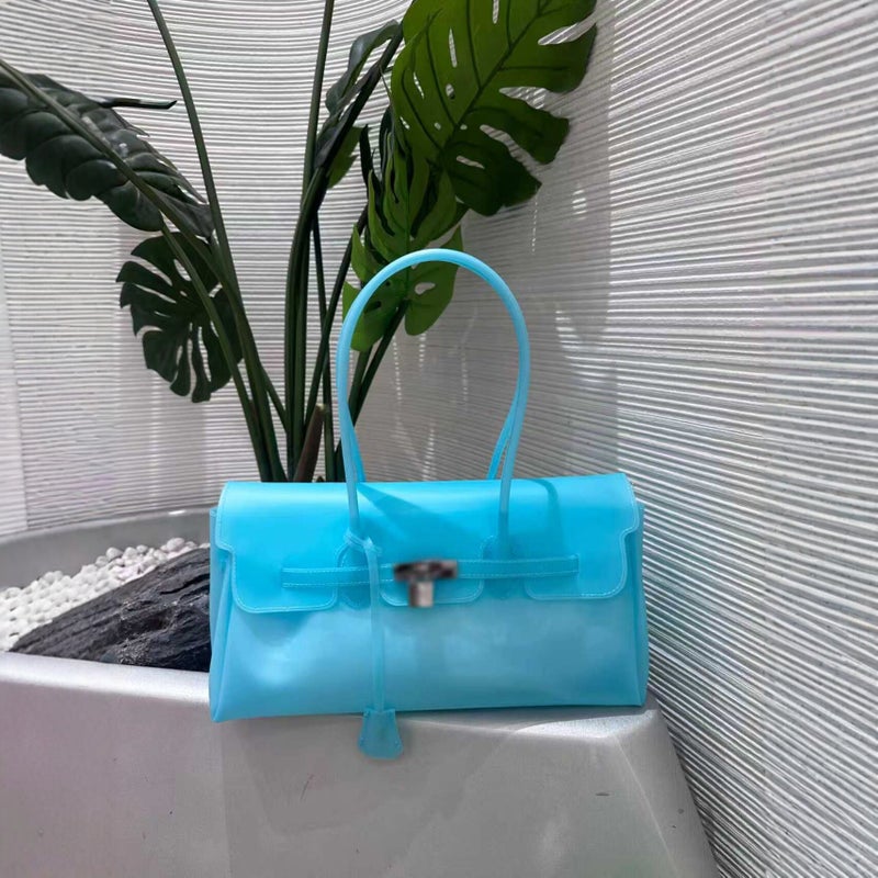 TPU Jelly Shoulder Tote Bag Women 2026 Summer Large Capacity Korean Light Luxury Commuter Bag - Image 4