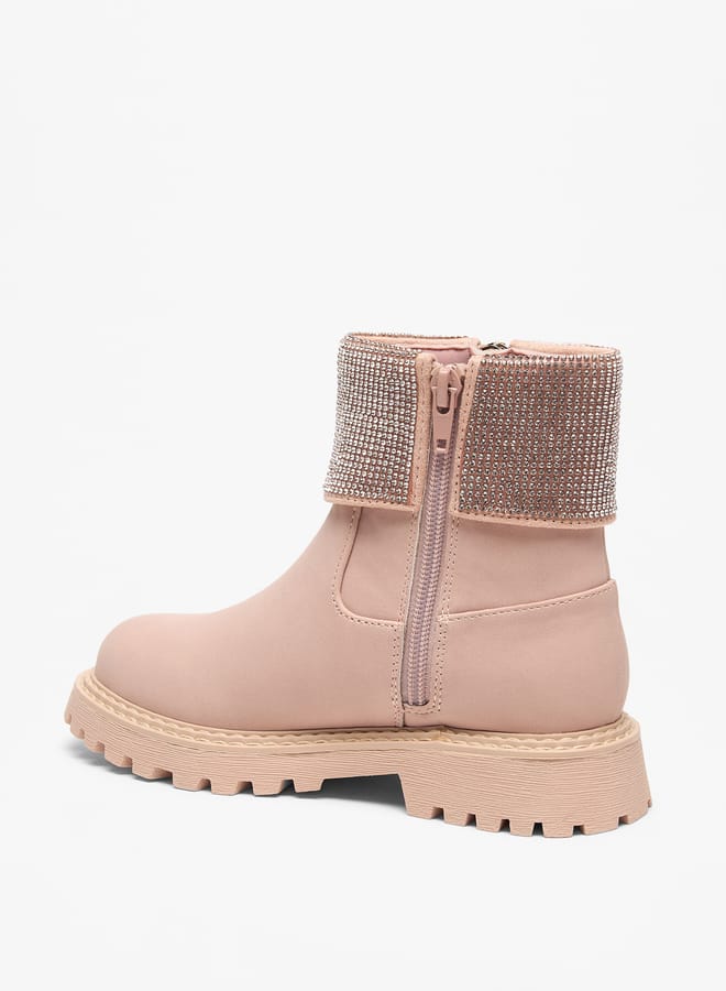 Celeste Girls Girls Embellished Ankle Boots with Zip Closure - Image 2