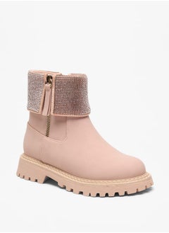 Celeste Girls Girls Embellished Ankle Boots with Zip Closure  - Image 1