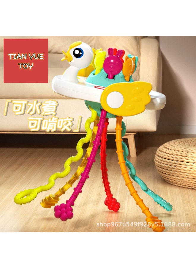 Infant Pumping Music Early Education Sensory Baby Gift Can Chew Soft Rubber Pull Music Children's Enlightenment Educational Toys - Image 2