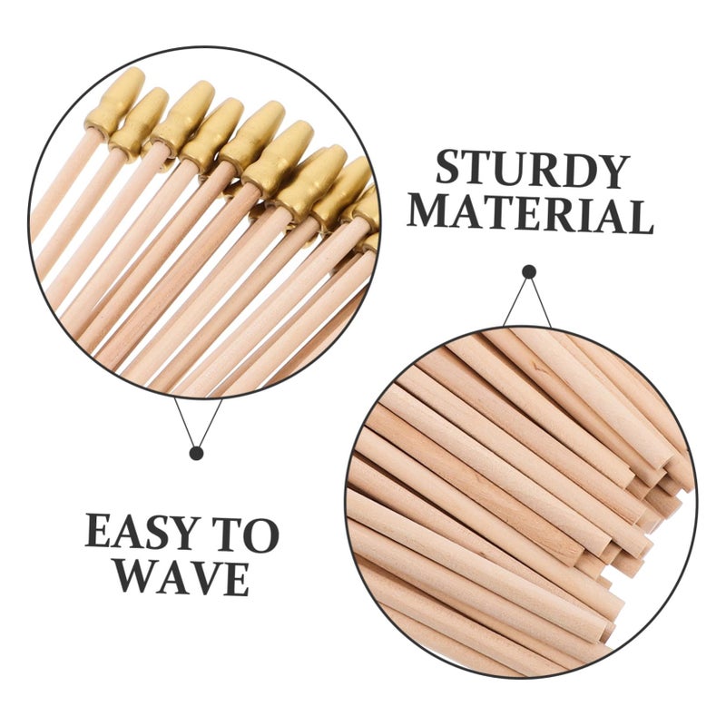 50 Pcs Mini Wooden Flag Poles 40x40x0.5 Cm With Gold Caps For DIY Decorations And Events - Image 4