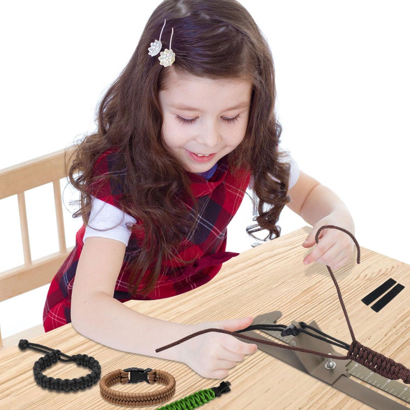 Catcan 2 in 1 Paracord Bracelet Jig, Paracord Jigs and Tools, Adjustable Length DIY Craft Bracelet Making Kit 4" to 13" with Free Cord and Buckles - Image 2