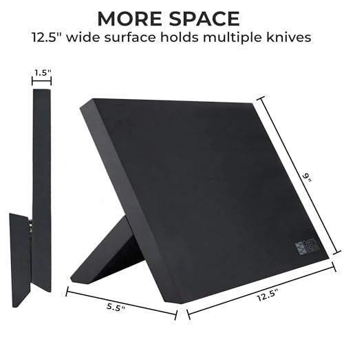 CHEF'S VISION Chef’s Vision Magnetic Knife Block - Black - Stylish Kitchen Magnetic Knife Holder - Elegant Free Standing Knife Display - Ideal for Colorful Knives - Sleek Kitchen Décor - Knife Block without knives - Image 3