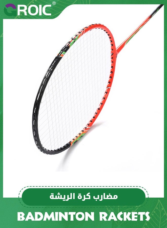 GROIC Badminton Rackets Set of 2,Badminton Set for Outdoor Backyards Gym,Lightweight Badminton Rackets with 3 Nylon Shuttlecocks,Outdoor Sports Set - Image 2