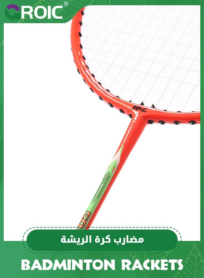 GROIC Badminton Rackets Set of 2,Badminton Set for Outdoor Backyards Gym,Lightweight Badminton Rackets with 3 Nylon Shuttlecocks,Outdoor Sports Set - Image 3