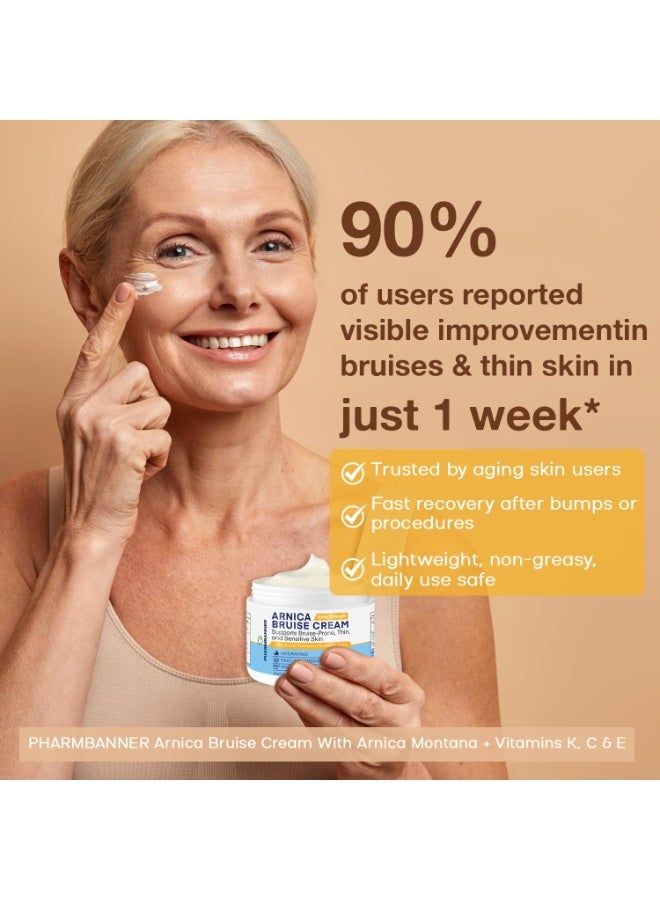 PHARMBANNER Arnica Bruise Cream Extra Strength – Fast-Acting Arnica Montana with Vitamins K, C & E for Bruising, Swelling, Discoloration & Thin Skin – Hydrating Moisturizer for Face & Body – 4 oz - Image 4