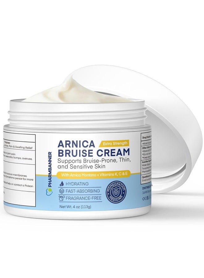 PHARMBANNER Arnica Bruise Cream Extra Strength – Fast-Acting Arnica Montana with Vitamins K, C & E for Bruising, Swelling, Discoloration & Thin Skin – Hydrating Moisturizer for Face & Body – 4 oz - Image 5