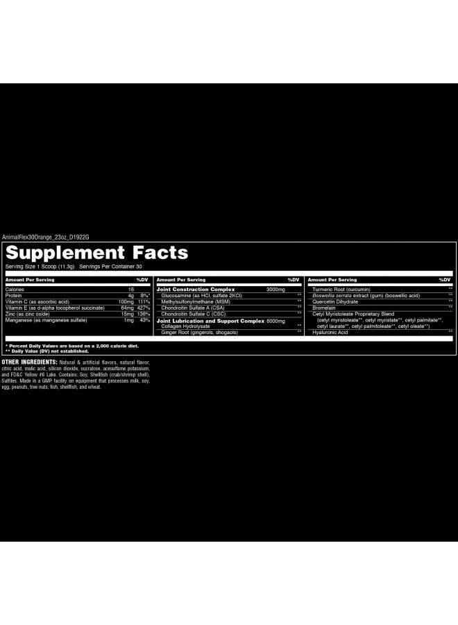 ANIMAL Animal Flex Powder All-in-one Complete Joint Support Supplement Contains Collagen, Turmeric Root, Curcumin, Glucosamine & Chondroitin Helps Repair And Restore Joints Orange Flavor, 30 Scoops  - Image 2