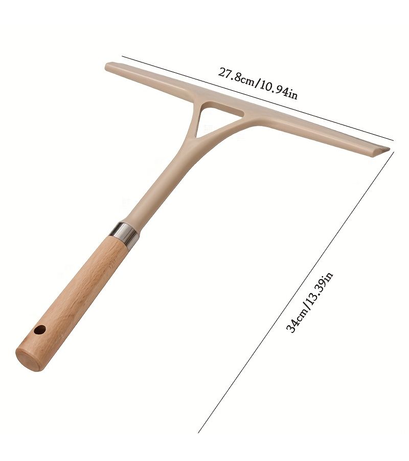 Glass Cleaner Squeegee With Wooden Handle Window Scraper Tool For Shower Door Bathroom Kitchen Multi Surface Water Removal Home Cleaning Supplies Durable Non Scratch Model L - Image 5