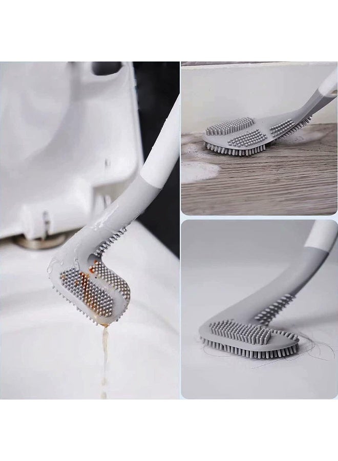 Long-Handled Toilet Brush, Golf Silicone Toilet Brush, Golf Brush Head No Dead Corner Toilet Brush, Silicone Curved Toilet Brushes - Image 2