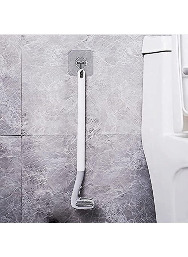 Long-Handled Toilet Brush, Golf Silicone Toilet Brush, Golf Brush Head No Dead Corner Toilet Brush, Silicone Curved Toilet Brushes - Image 5