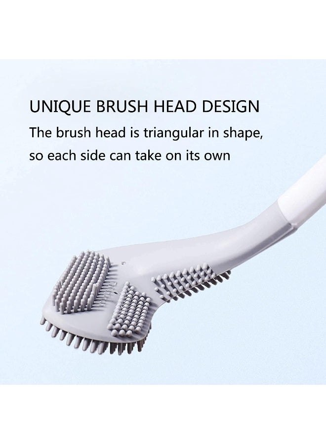 Long-Handled Toilet Brush, Golf Silicone Toilet Brush, Golf Brush Head No Dead Corner Toilet Brush, Silicone Curved Toilet Brushes - Image 3