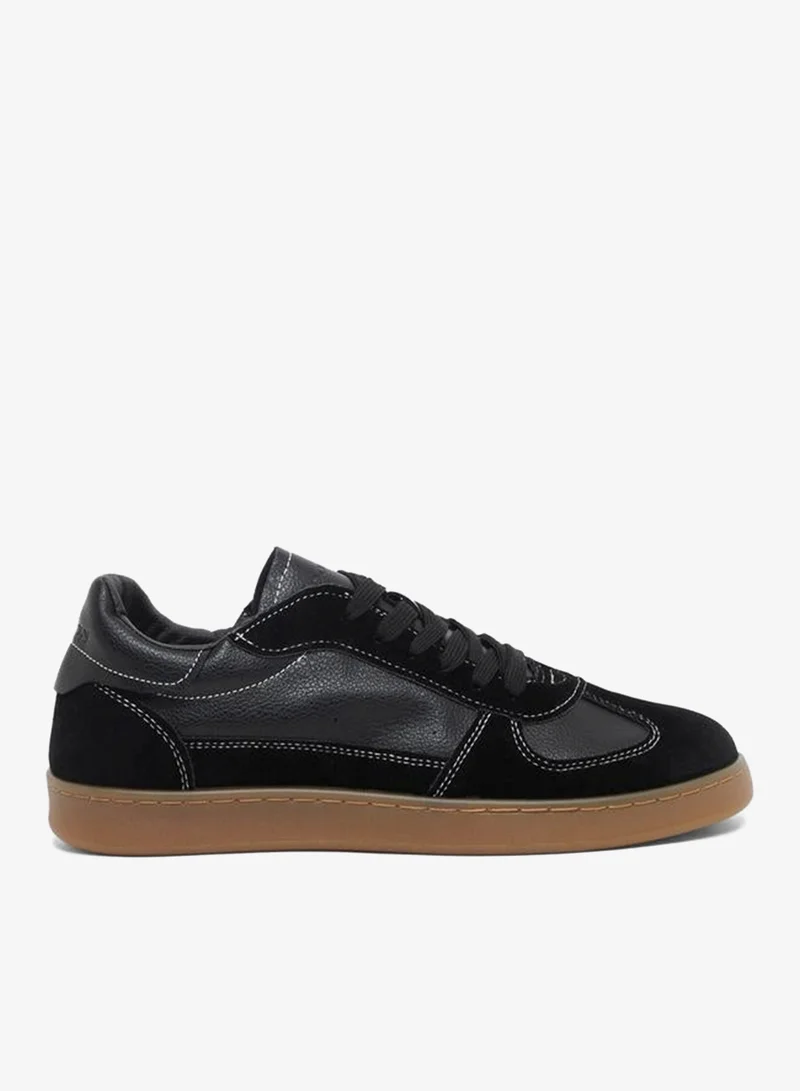 Faux Suede Gum Sole Lace Up Sneakers